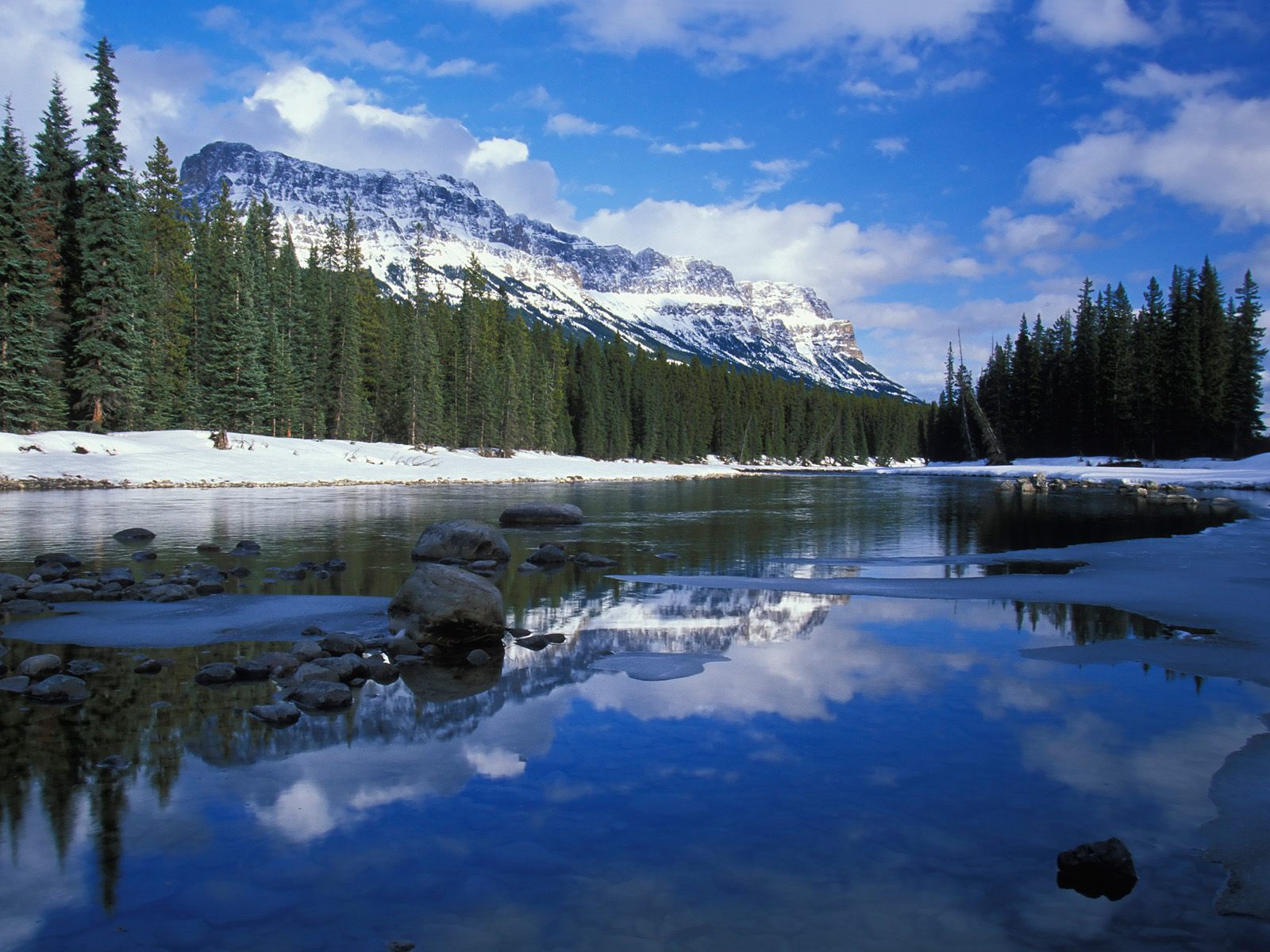 Bow River and Castle Mountain Alberta