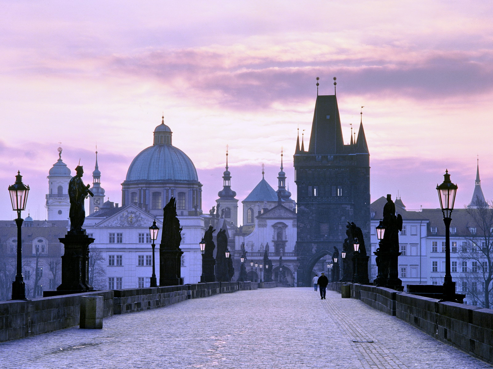 Charles Bridge at dusk Prague