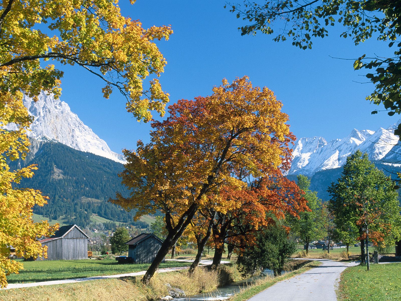 Ehrwald in Autumn Alps Tyrol