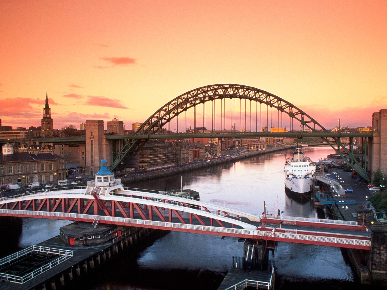 Tyne Bridge and Swing Bridge Newcastle Upon Tyne