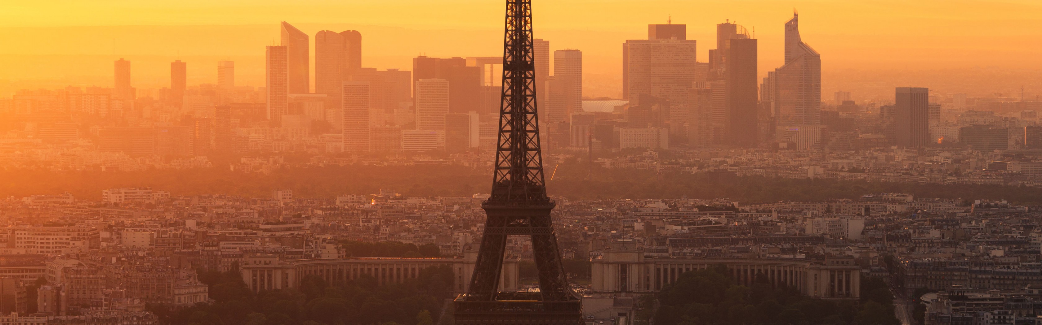 Paris morning 3360x1050