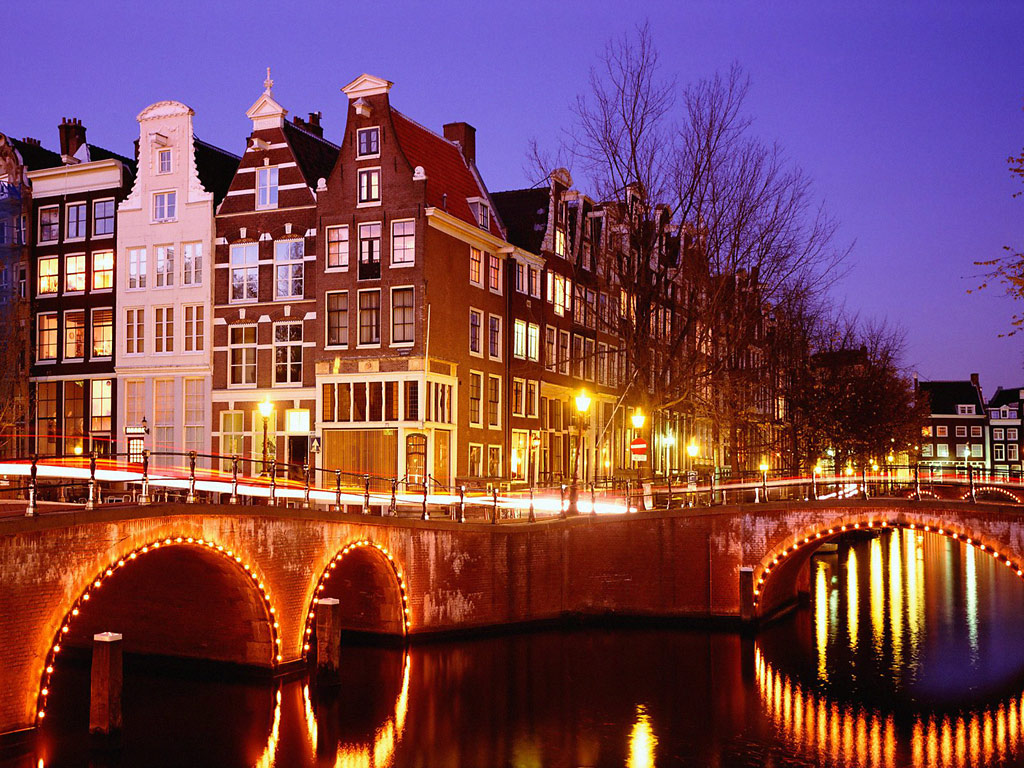 City Lights Amsterdam The Netherlands 1024 x 768
