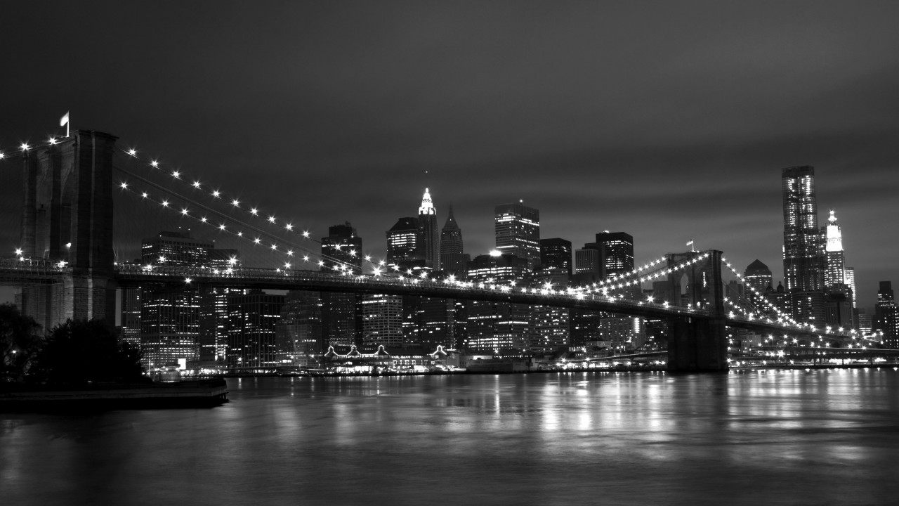 New York Black White 1280x720