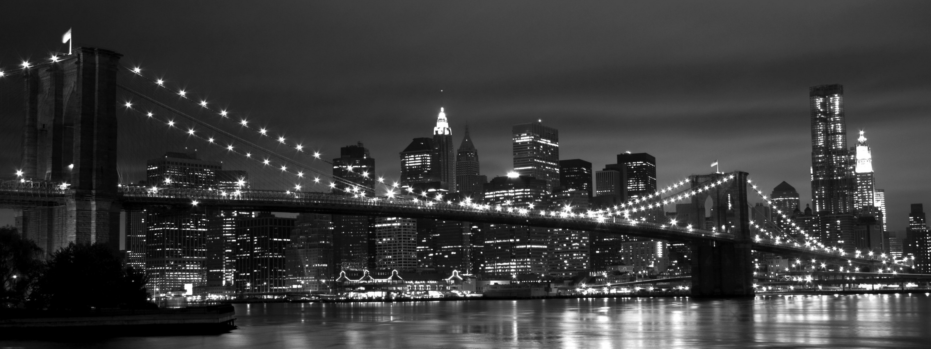 New York Black White 3200x1200