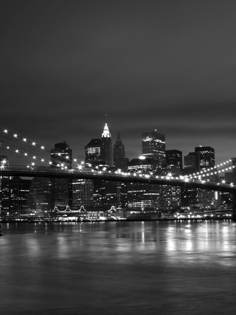 New York Black White 480x640