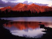 Sunset Glow on Lost Lake and the Ruby Range Gunnison National Forest Colorado 1600 x 1200